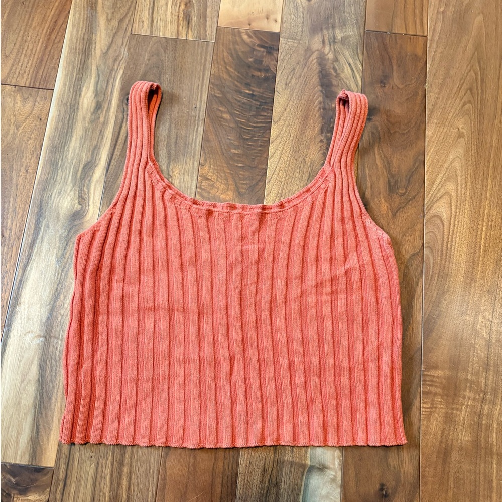 SHEIN Coral Ribbed Tank Top
